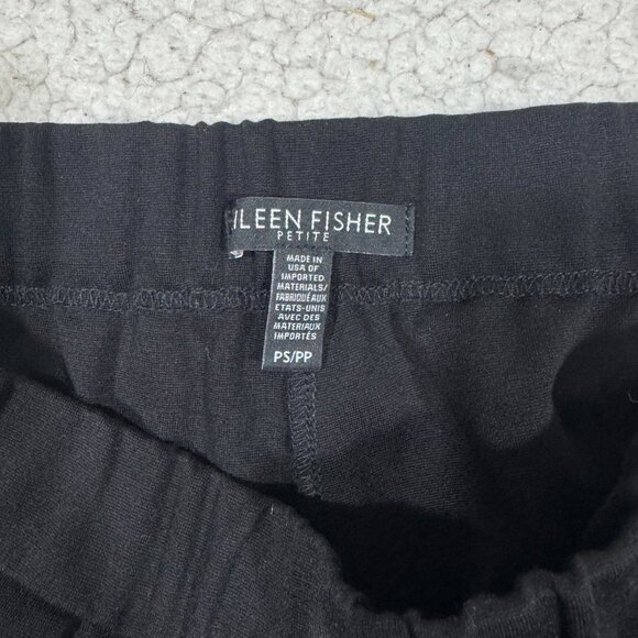 Eileen Fisher Petite Small Black Stretch Jersey Knit Comfy Ankle Pants Pull On - Picture 5 of 6